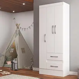 Guarda-roupa Infantil Tiana 3 Portas 2 Gavetas Branco