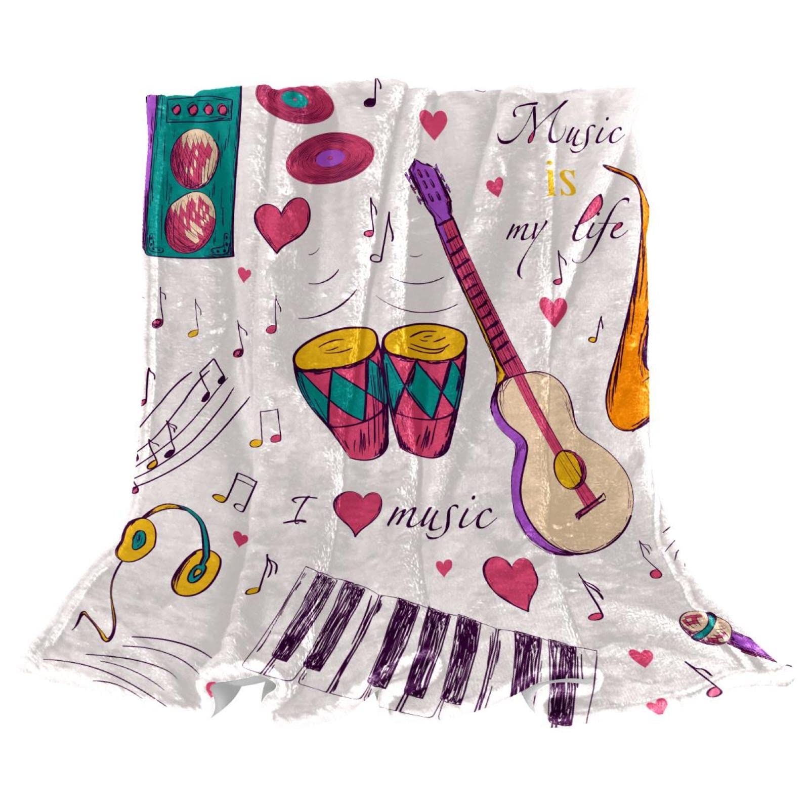 Coperta in pile per strumenti musicali sfocati in peluche leggero