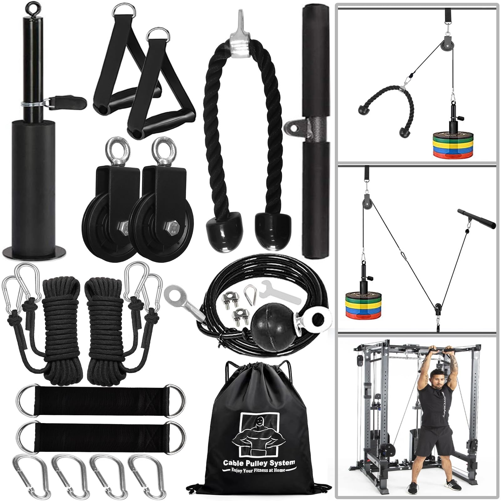 Machine à Câble Mural K-Sport - Pour Tractions, Triceps, Biceps - Station Home Gym Polyvalente