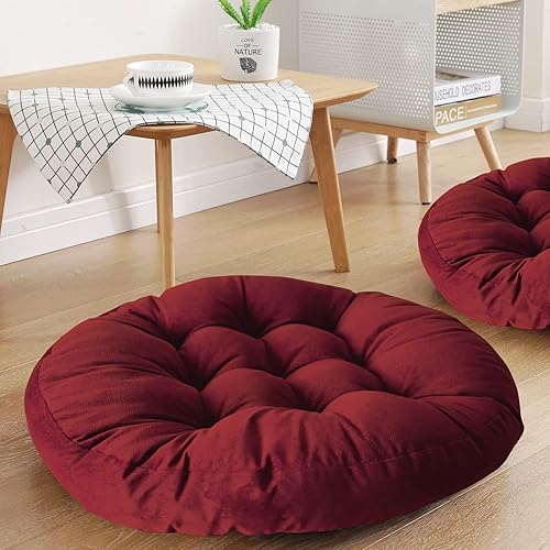 Vista 14 de Cojines cuadrado para sentarse en el suelo 22” x 22”, suave grosor, para yoga, meditación, puf, tatami, cojín para leer en el suelo, cojín