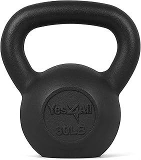 Yes4All Solid Cast Iron Kettlebell Weights – Great for Full Body Workout and Strength Training and 10-40lbs Adjustable Kettlebell Weights Set