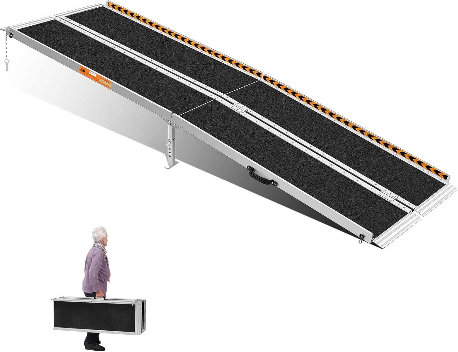 Photo 1 of KOLOTOOL 8FT Portable Aluminum Wheelchair Ramp for Home with Support Legs