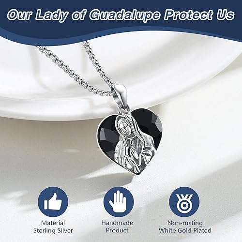 Miniatura 6 de Collar con colgante de San Miguel, San Cristóbal, San Patricio, San Juda, San Benito, San José, plata de ley 925, medalla de amuleto de protección