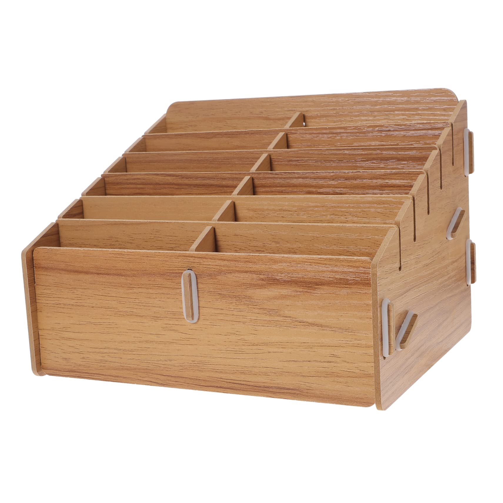 Caja de Madera Tapa para Almacenamiento de Cartas de Juego y Objetos Pequeños, Diseño Portátil Capacidad Grande y Estructura Multi-grid para Fácil Transporte