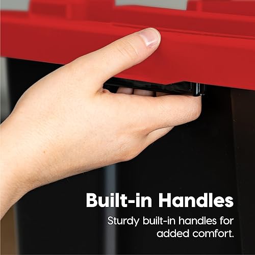 Miniatura 7 de IRIS USA - Caja de herramientas resistente de 12 galones con tapas, paquete de 4 unidades, fabricada en Estados Unidos, tapa con cerradura