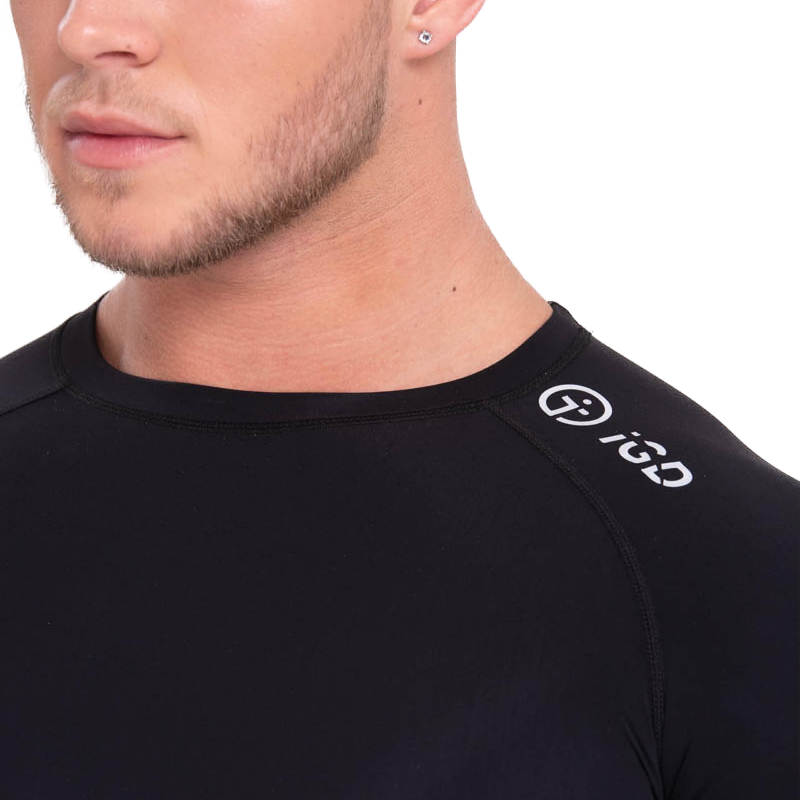 Maglia a compressione da uomo con recupero muscolare e supporto articolare per palestra, corsa e altro, strato di base termico, comfort senza pari, traspirante (nero)