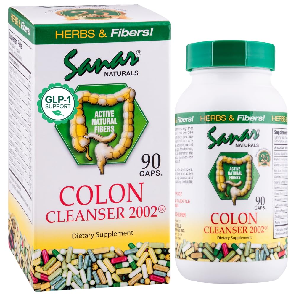 Sanar Naturals Colon Cleanser 2002 Detox and Natural Laxative, 90 Capsules