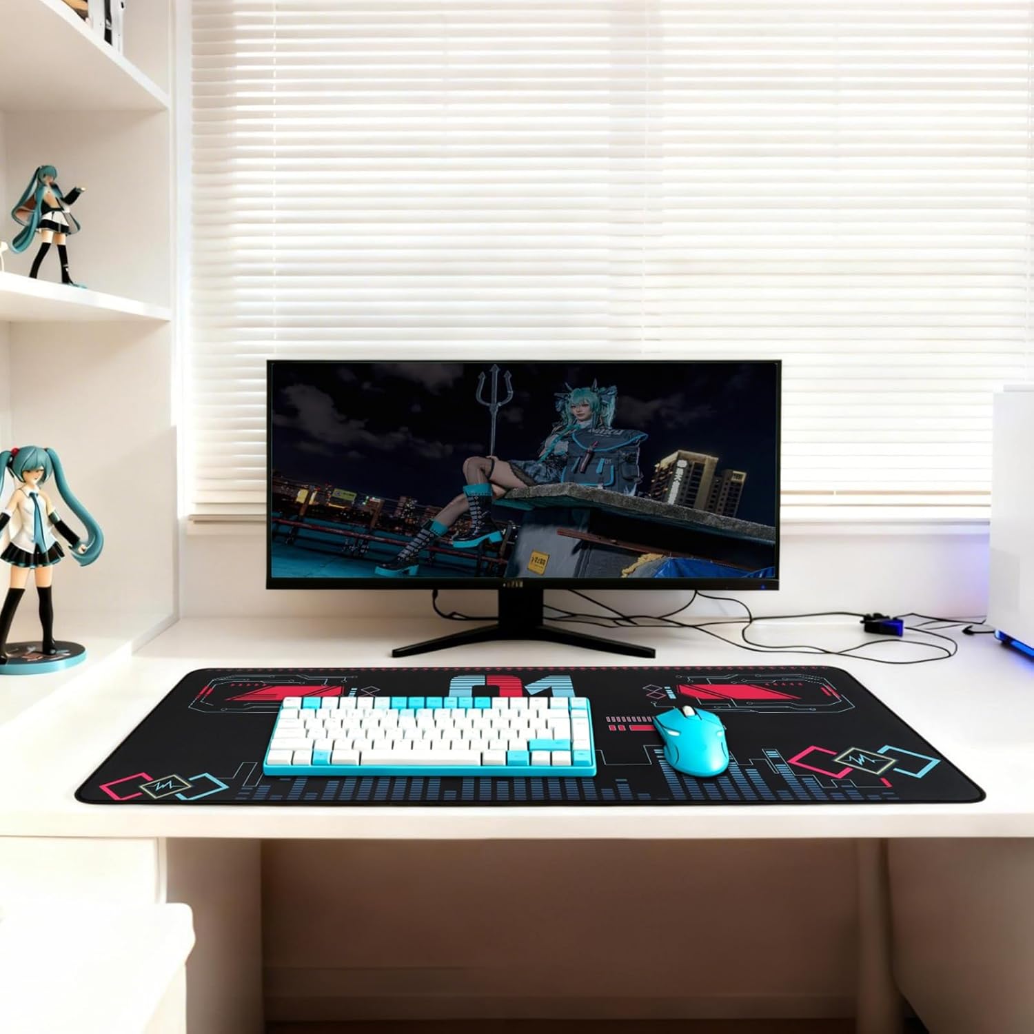 Mouse Pad 35.4x15.7 for Hatsune Miku Collaboration Series Desk Mat