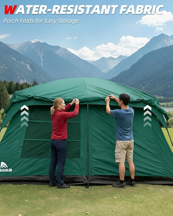 Carpa Abahub para 10 personas con 2 habitaciones y 4 ventanas miniatura 6