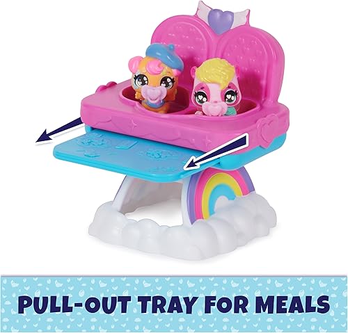 Miniatura 4 de Hatchimals Alive, Hungry Hatchimals Playset con juguete para silla alta y 2 mini figuras en huevos autoeclosionados, juguetes para niños para niñas
