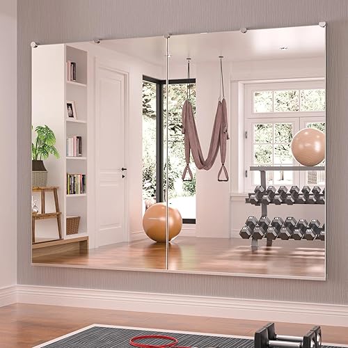 H-A Hans & Alice Espejo de gimnasio montado en la pared para gimnasio en casa, 47.2 x 31.5 pulgadas (doble) disponible en Yaxa Colombia
