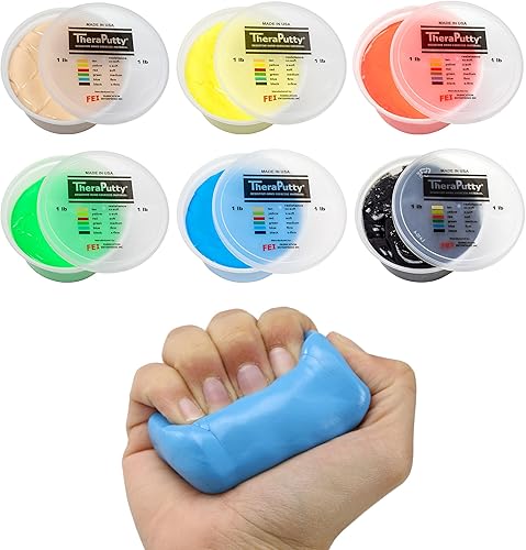 Miniatura 46 de CanDo TheraPutty - Masilla de ejercicio de mano estándar para rehabilitación, ejercicios, terapia de manos, terapia ocupacional, fortalecimiento de