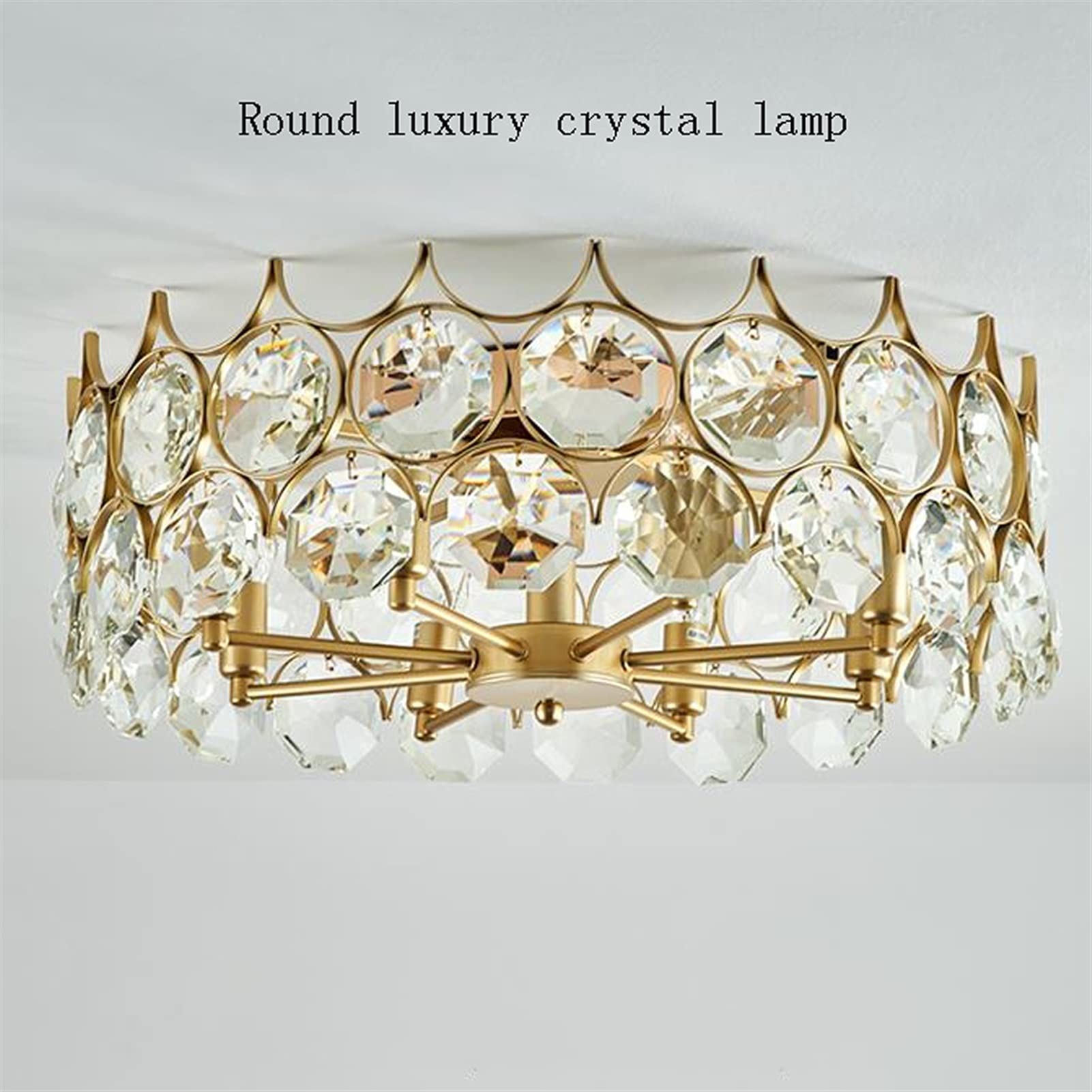 Lampa sufitowa Eleganckie wzory Crystal Sufit Light, White Living Room Lampa sufitowa do kuchni, sypialni, salonu, okrągły światła Oświetlenie sufitowe