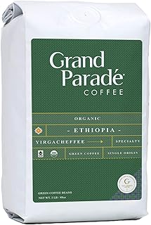 Grand Parade Coffee, 3 Lbs Unroasted Green Coffee Beans - Organic Ethiopian Yirgacheffe Natural - Grade 1 Specialty Arabica - Women Produced Single Origin