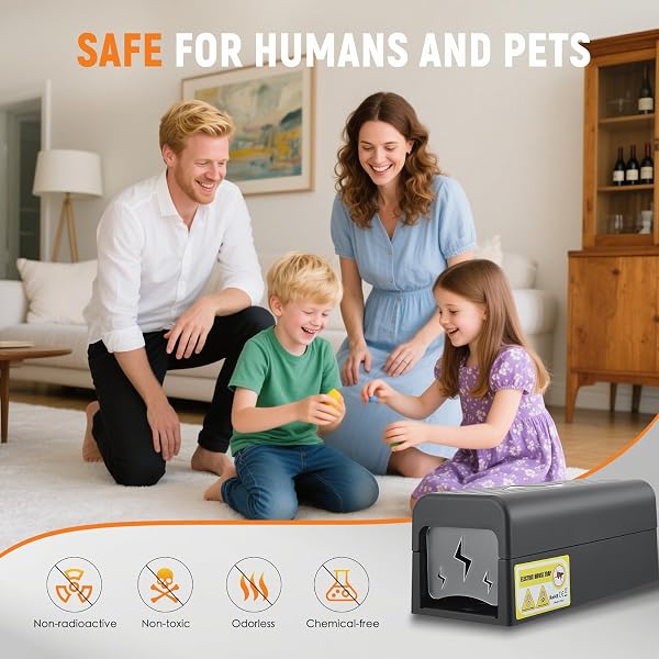 Elektrische Mausefalle, Humane 3000V Hochspannung, Haustiersichere & Wiederverwendbare Rattenfalle für Innenbereich, Vergrößertes Einlassdesign, Effektive Lösung für Mäuse & Ratten in Küche, Haushalt - 2