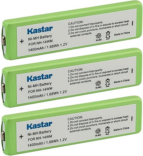 Miniatura 6 de Kastar Paquete de 2 baterías de repuesto 75F6 1.2V Ni-MH para ST-CT790, RQ-SX75, RP-BP105, RX-SA79, IR14M, SL-CT830, SL-CT820, SL-CT810, SL-CT700,
