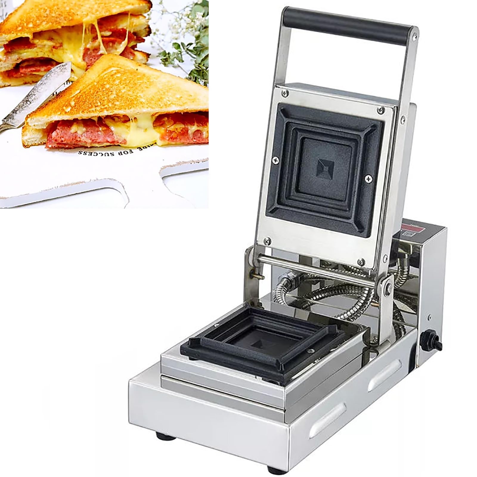 Komercyjny grill kanapkowy Panini Press Grill, 600 W z powłoką nieprzywierającą, dwustronny opiekacz do kanapek Opiekacz tostów, szybkie nagrzewanie Łatwe czyszczenie z regulowaną temperaturą
