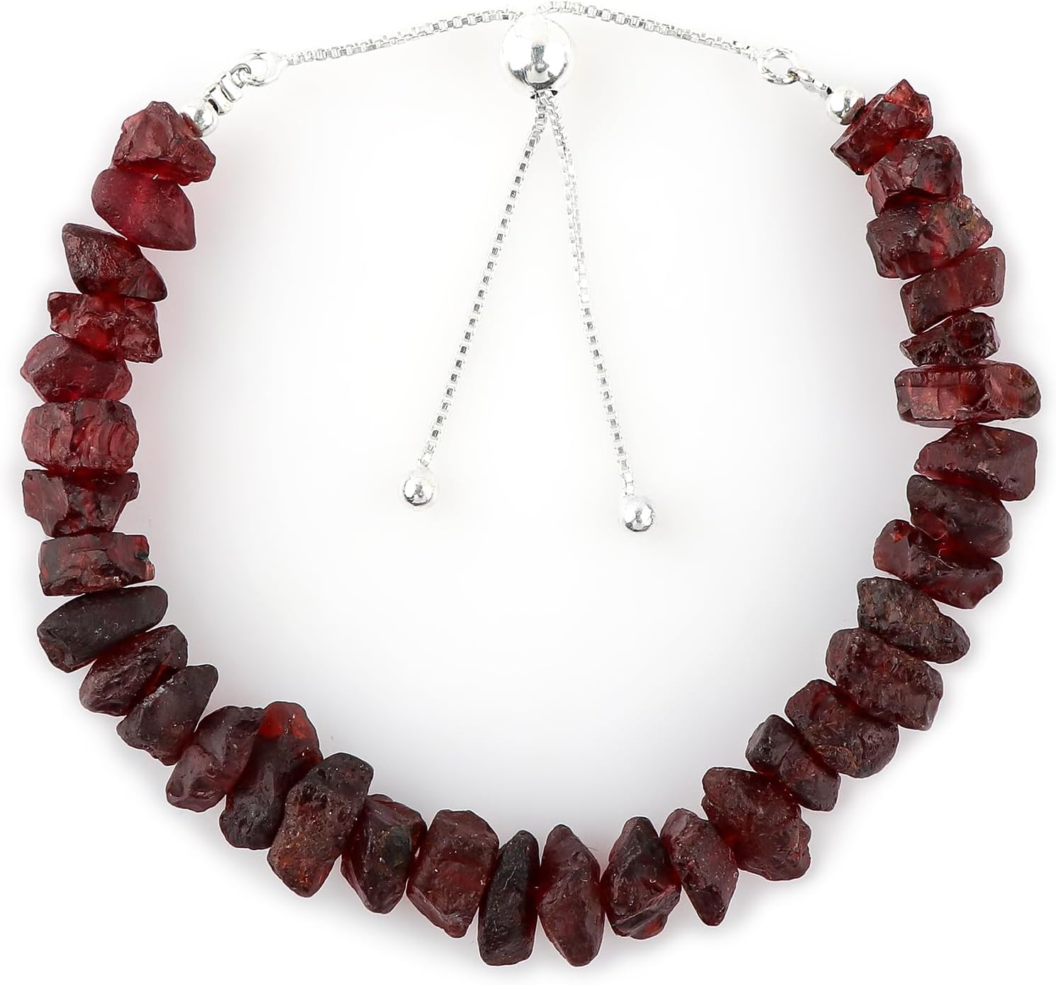 AAA Grade Natural Raw Gemstone Bolo Bracelet, Untreated Crystals Rough Stones, Handmade Hypoallergenic Boho Jewelry, Silver Plated Bracelet, Birthstone, Gift for Women