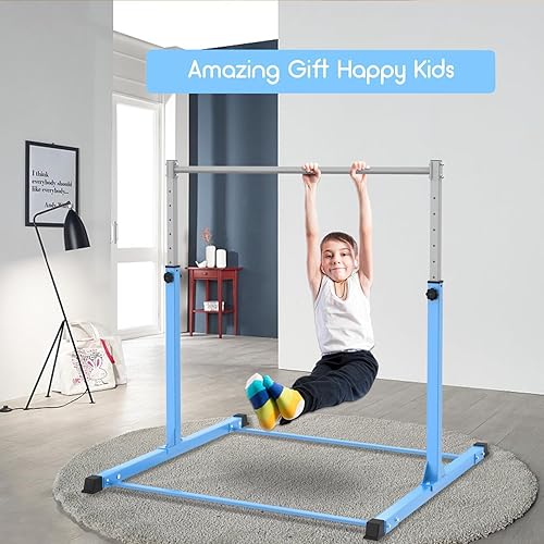 Miniatura 7 de Gymnastics Bar for Kids Ages 3-15 for Home - Steady Steel Construction, Anti-Slip, Easy to Assemble, 3' to 5' Adjustable Height