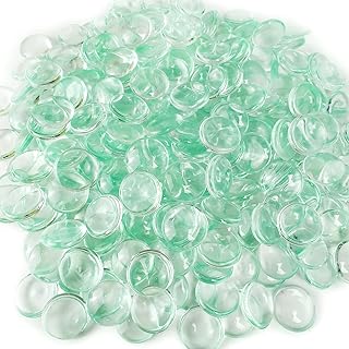 630 PCS Mint Plastic Flat Marbles Acrylic Gems Glass Vase Fillers Beads 0.6 Inch Crystal Gemstone Confetti,Arts Crafts,Par...