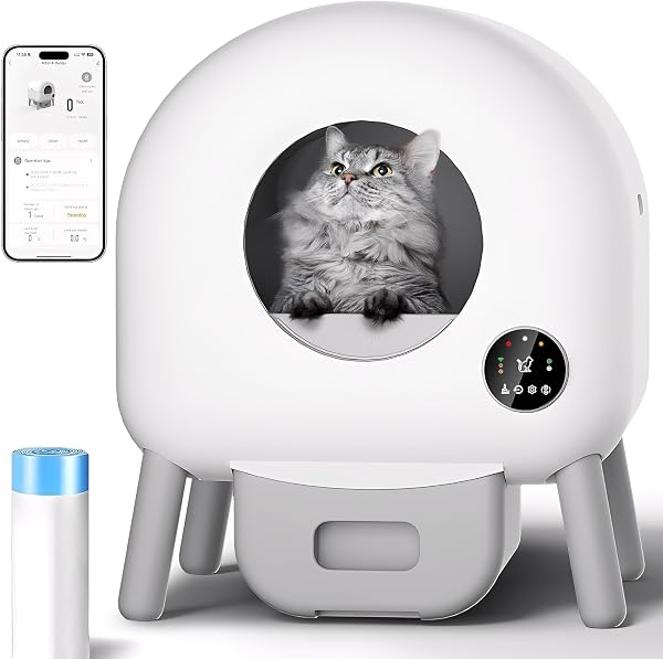 GESEILAY Självrengörande kattlåda med appkontroll