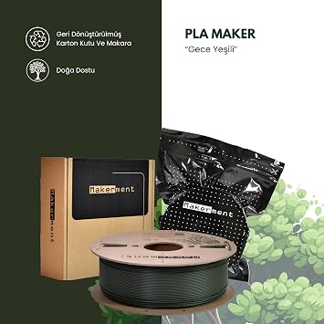 PLA Maker (Gece Yeşili), 1.75mm 1kg 3D Yazıcı PLA Filamenti