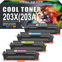 Cool Toner Cartouche de toner compatible pour HP 203X 203A CF540X CF540A HP Color Laserjet Pro MFP M281fdw M281fdn M280nw M281cdw Laserjet Pro M254dw M254nw M254dn (Noir,Cyan,Jaune,Magenta,pack de 4)