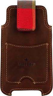 FINELAER Leather Dual Phone Case Printed Cloth Belt Loop Slim Profile Dual Functionality Professionals Travelers (Ginger B... Price In India