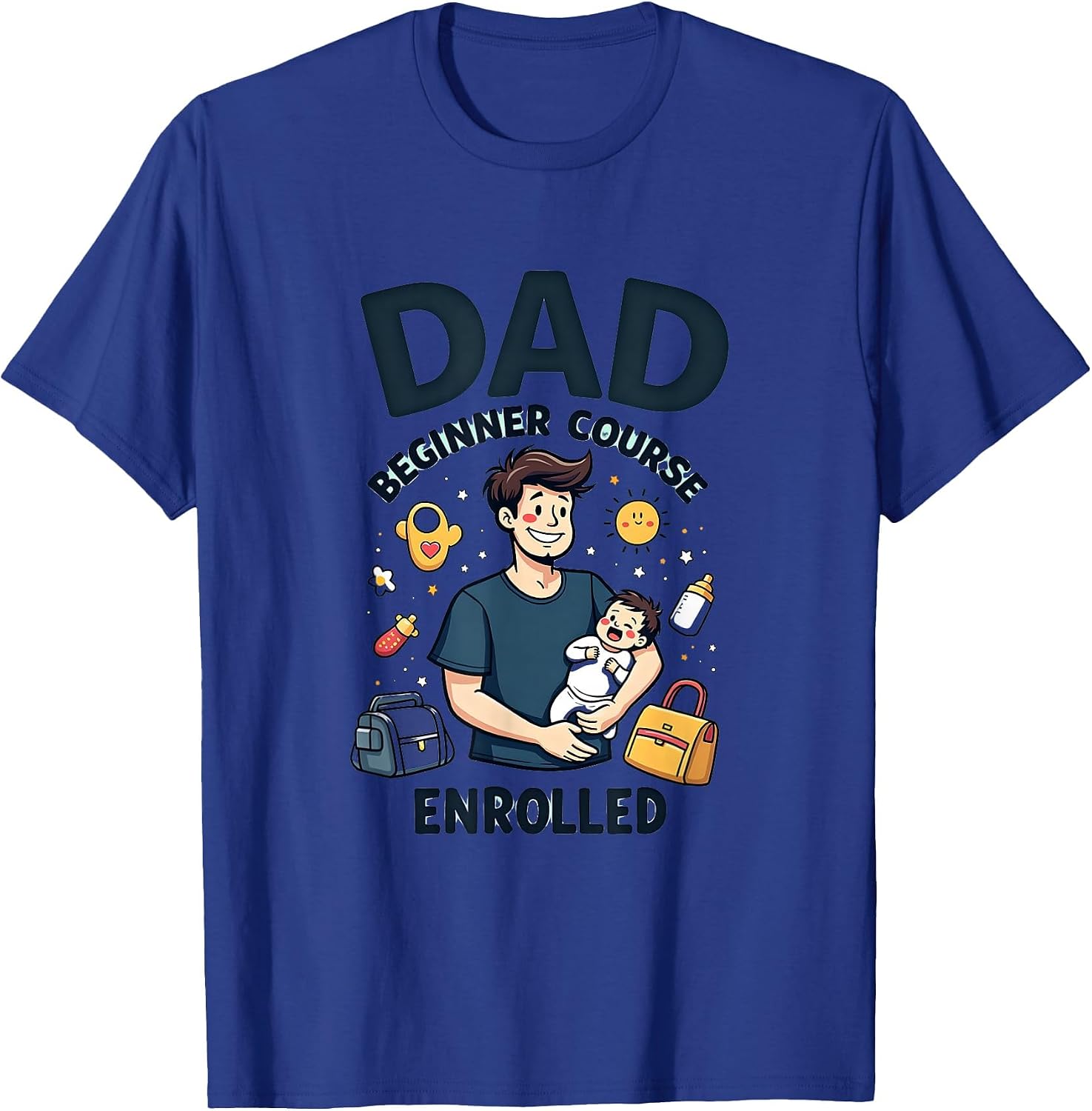 Dad Beginner Course Enrolled New Parent Design T-Shirt image 3