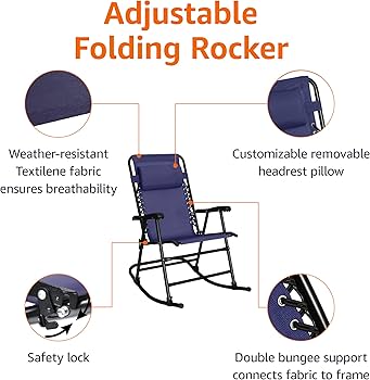 Amazon.com : Amazon Basics Outdoor Portable Folding Rocking Chair