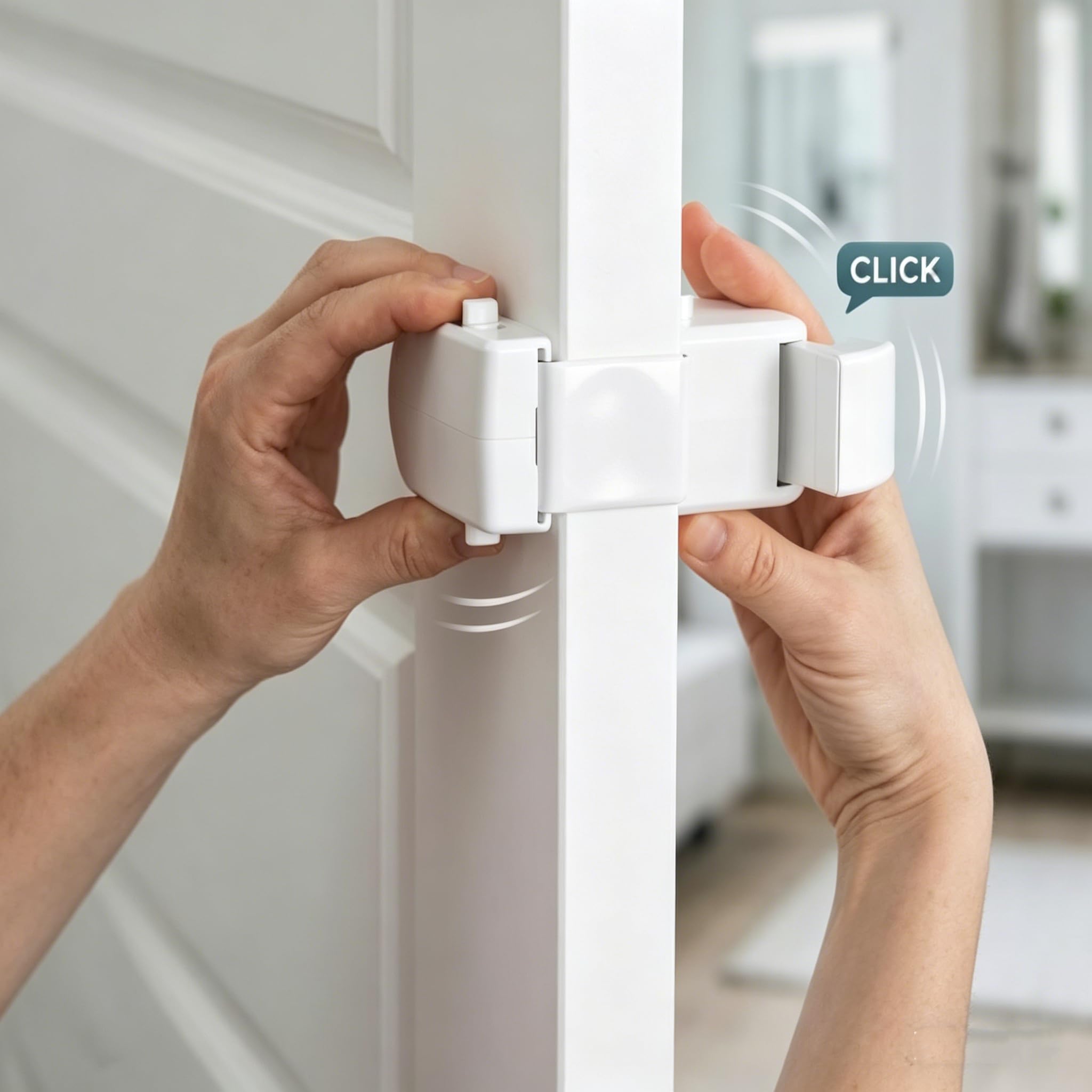 Serratura di sicurezza per porta, a prova di bambino, facile da installare, serrature di sicurezza per bambini, senza trapano, soluzione senza danni per animali domestici e bambini