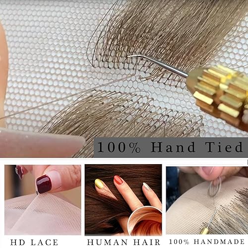 Miniatura 5 de colorvay Fake Beard Human Hair Full Hand Tied Realistic Fake Mustache Brown Human Hair Jack Sparrow Fake Goatee Costume Beard Fake Facial Hair Lace