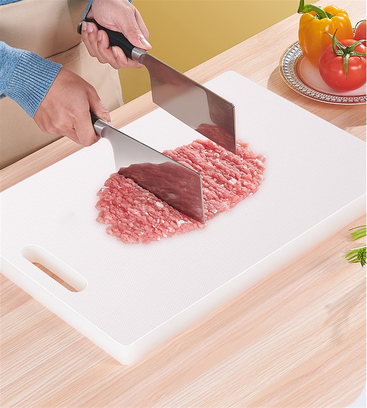 Schneidbrett Schneidebrett Großes Schneidebrett, Spülmaschinenfestes Kunststoff-Schneidebrett Für Die Küche Mit Leicht Zu Greifendem Griff Frühstücksbrett Schneidebretter(11 * 14in)