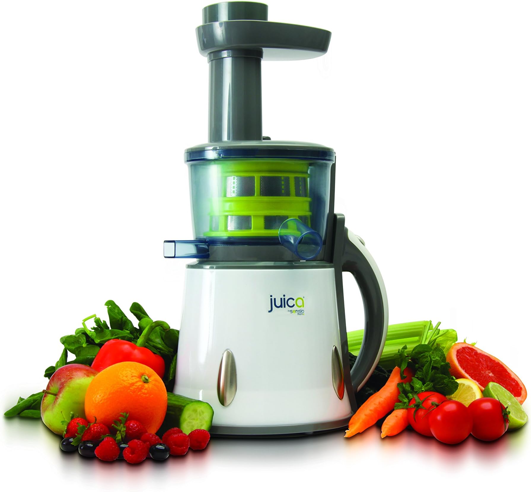 Juica Cold Press Electric Masticating Slow Juicer - Get 40% More Juice From Fruits & Vegetables Like Citrus, Oranges, Wheatgrass, & Nuts