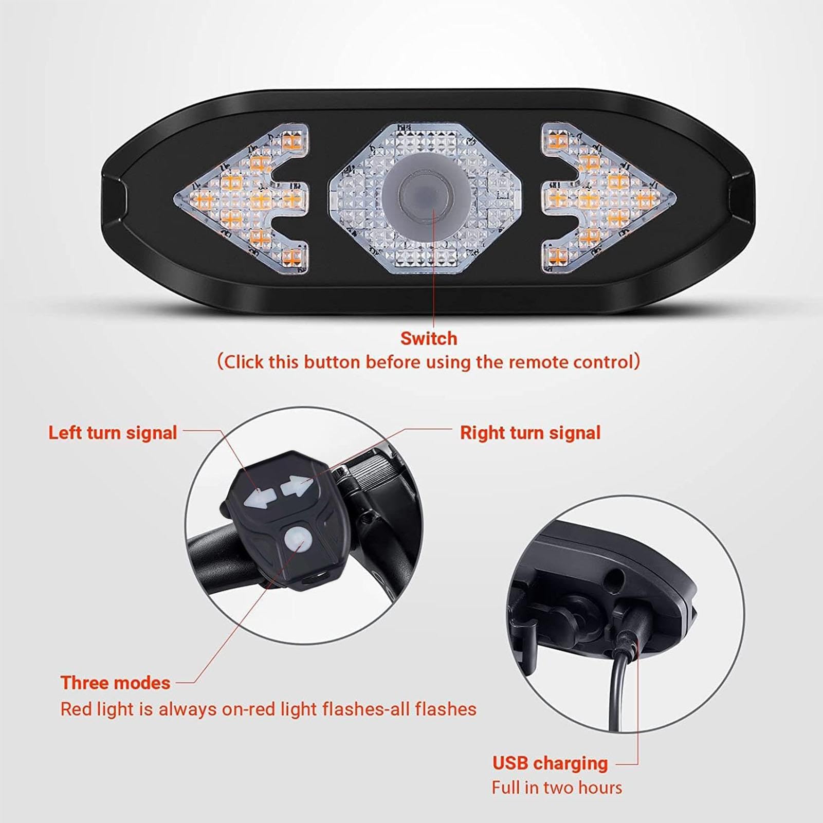 自転車用 USB 充電式 LED テールライト テール ランプリアライト M11