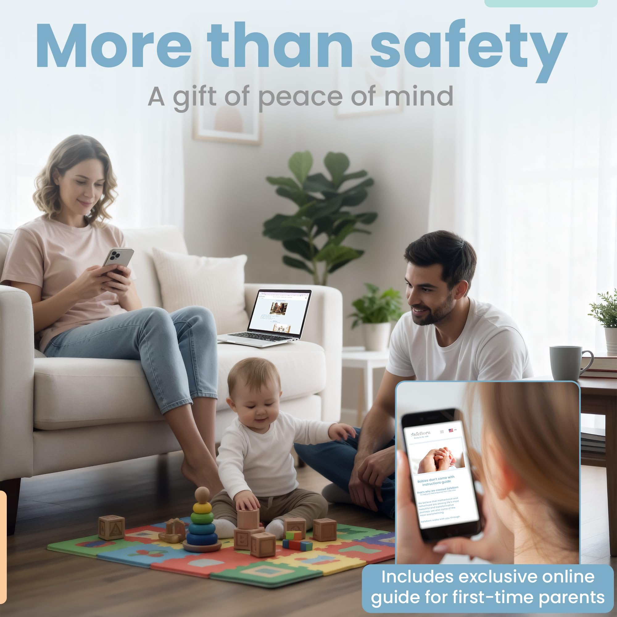 Kit di sicurezza per bambini – Serrature per armadi a prova di bambino, coperture per prese di sicurezza per bambini e protezioni angolari – installazione senza trapano mantiene i bambini al sicuro