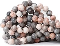 Vista 107 de 60 cuentas redondas sueltas de piedra dálmata natural de 0.236 pulgadas (0.236 in) para hacer joyas, hallazgos de bricolaje, 1 hebra de 15 pulgadas