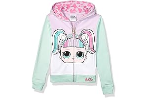 LOL Surprise! Girls' Unicorn & Hearts Hooded Robe with Cross Band Slippers