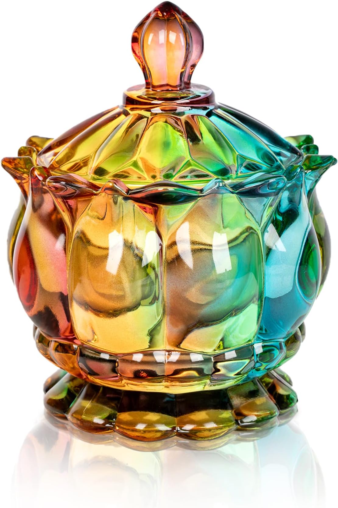 Embossed Glass Jars with Lid