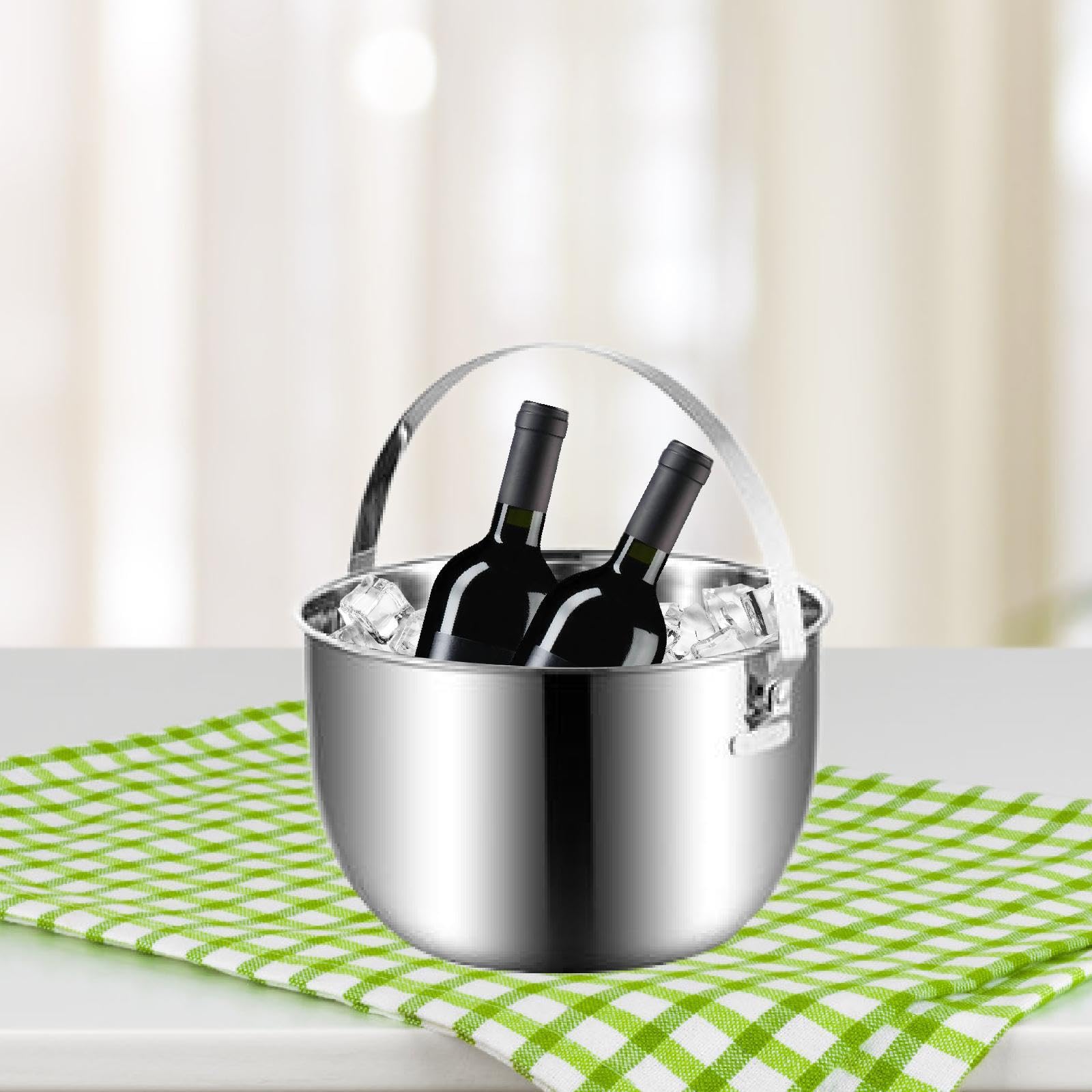 Cubitera con Tapa para Bebidas, Ideal para Fiestas, Y Clubes, con Asa de Transporte. Contenedor de Almacenamiento para Restaurantes, Patios Tras, 5L