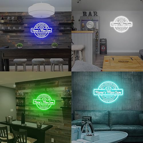 Miniatura 5 de Letrero de neón de barra personalizado para decoración de pared de cueva de hombre, luces de neón LED personalizadas, regalos para hombres y papá,