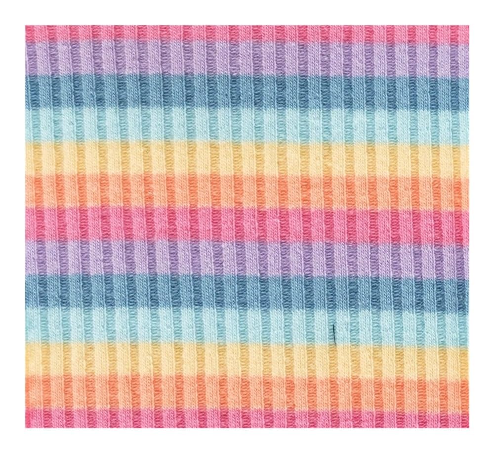 Tela de arco iris peinado de media yarda, a rayas, elástico para coser base, camisa, cuello de punto, 45 x 125 cm, por unidad (A,180 x 125 cm, precortada)