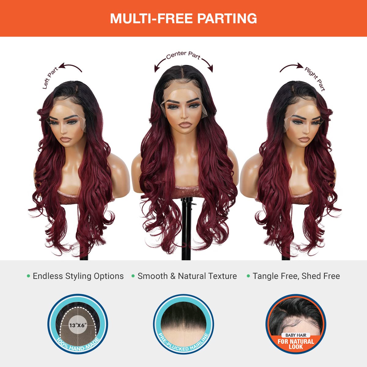 Freeparting transparent Swisslace Lacefront wig Amazon.com : GLAM21USA HD LACE Front Loose Wave 13X6  main image 2