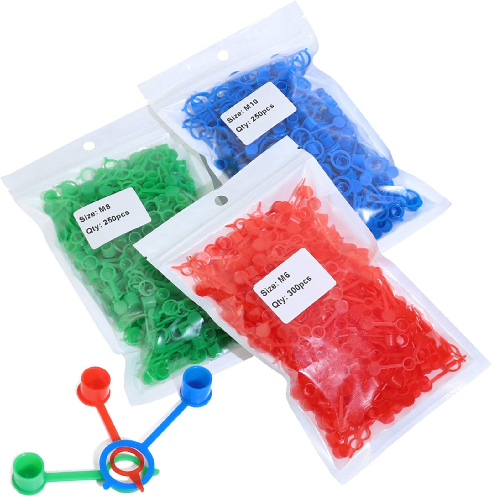 KOOTANS 800-Pack M6 M8 M10 Zerk Grease Fitting Caps Assortment, Protective Dust Caps for Metric Grease Zerk Nipple Fitting