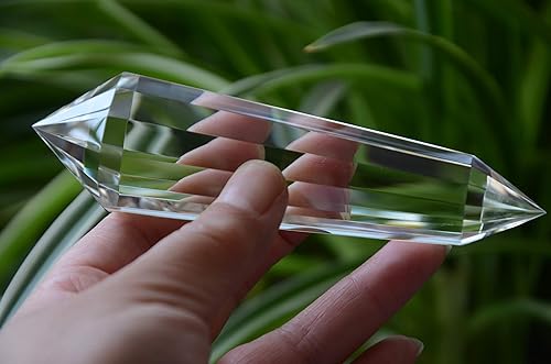 Miniatura 2 de Varita tibetana real de alta altitud 99% transparente de 13 caras de cristal de cuarzo Vogel Varita de 5.19 pulgadas para curación espiritual de