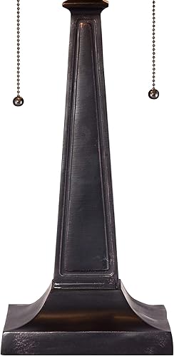 Miniatura 7 de Robert Louis Tiffany Lámpara de mesa decorativa estilo Tiffany Art Deco de 21.5 pulgadas de alto, color marrón bronce antiguo crema ámbar vitral,