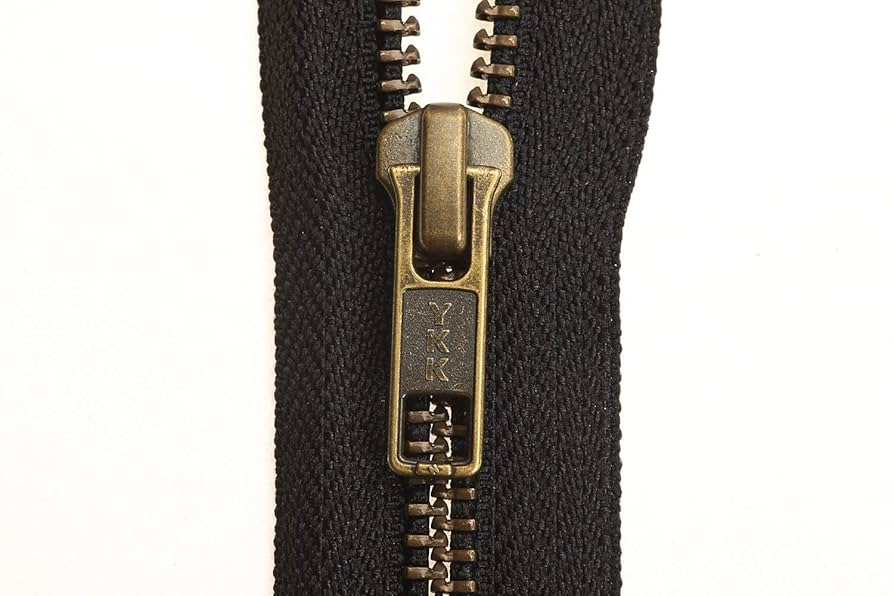 Amazon.com: YKK Open End Zip - Black Tape - Antique Metal
