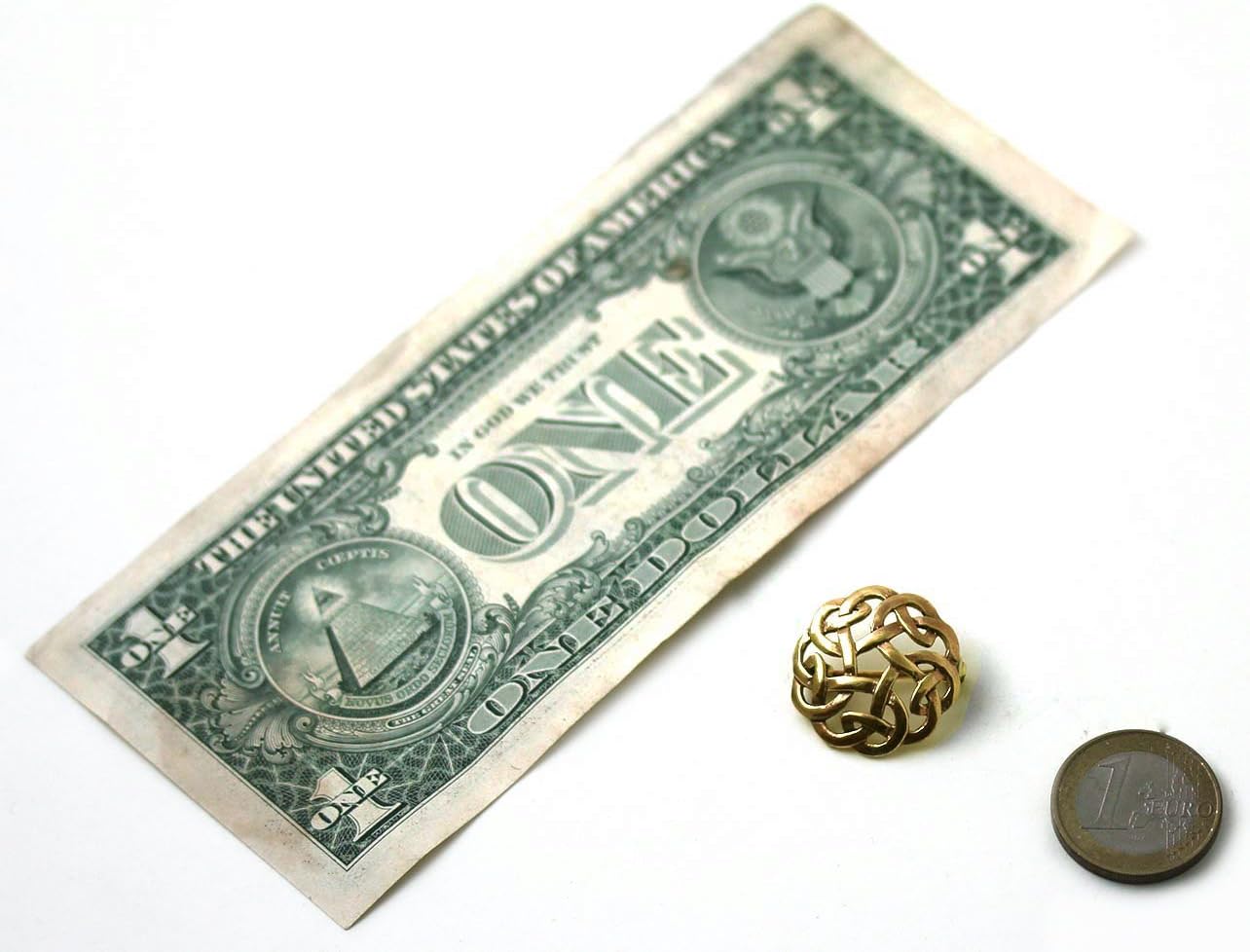 LynnAround Bronze Gold Filigree Brooches, Clothes Fasteners - Cloak, Shawl, Scarf Pin, Celtic Irish Norse Vintage Jewelry - Image 3