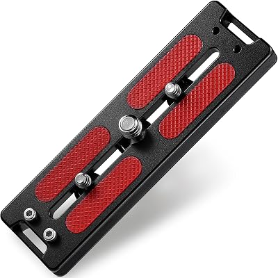 Haoge HQR-127 Tripod Arca Plates 127mm Universal Arca Swiss Quick Release Plate for Tripod Ball Head with Hand-Adjustable Stainless Steel Screw of 1/4" and 3/8" Built-in Strap Hole (New Version)