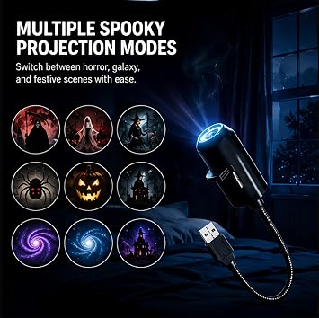 Plug and Play HD Halloween Star Projector (6-Disk Set)